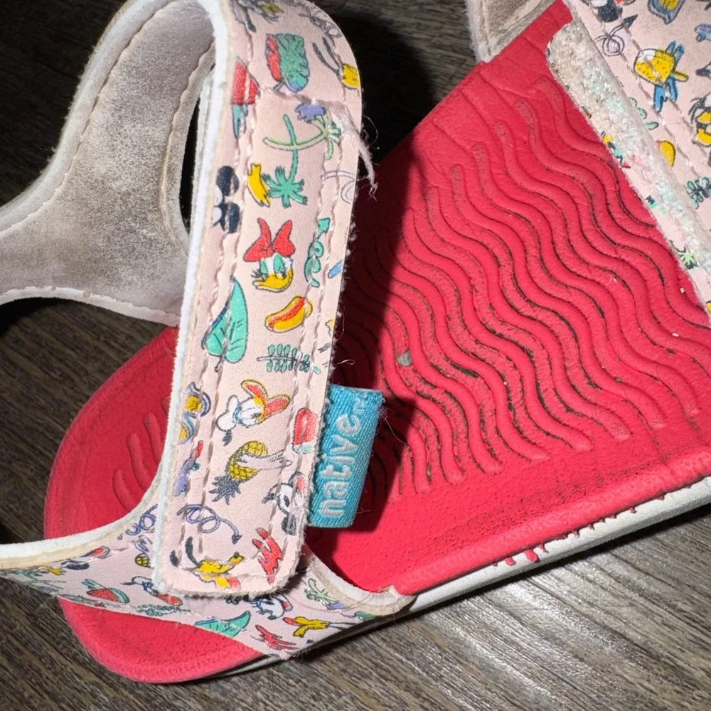 Disney x Native Charley Kids Sandals Mickey Minnie Spring Break Pink 7